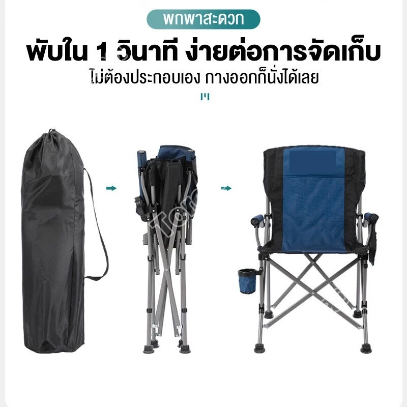 เก้าอี้แคมป์ปิ้งโครงอลูมิเนียมพับได้ รับน้ำหนัก 200 กก thumbnail 4