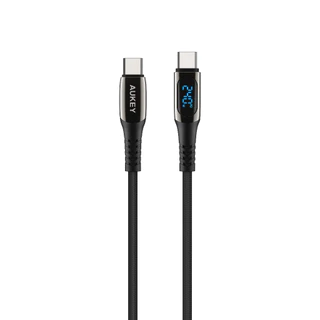 AUKEY CB-DCC244 Impulse สายชาร์จ USB-C to USB-C 240W สายถัก พร้อมจอ LED 2ม.