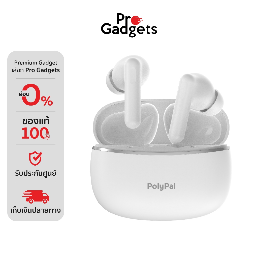 Polypal P1 AI Translator Earbuds White หูฟังแปลภาษา