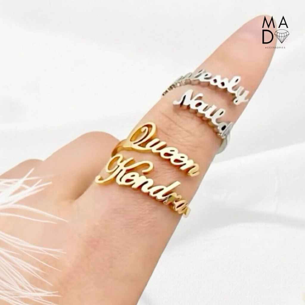 MADO🇹🇭แหวนชื่อ, แหวนตัวอักษร, แหวนคู่, สแตนเลสแท้, ของขวัญ🎁พร้อม Box set | รอผลิต 5-7 วัน