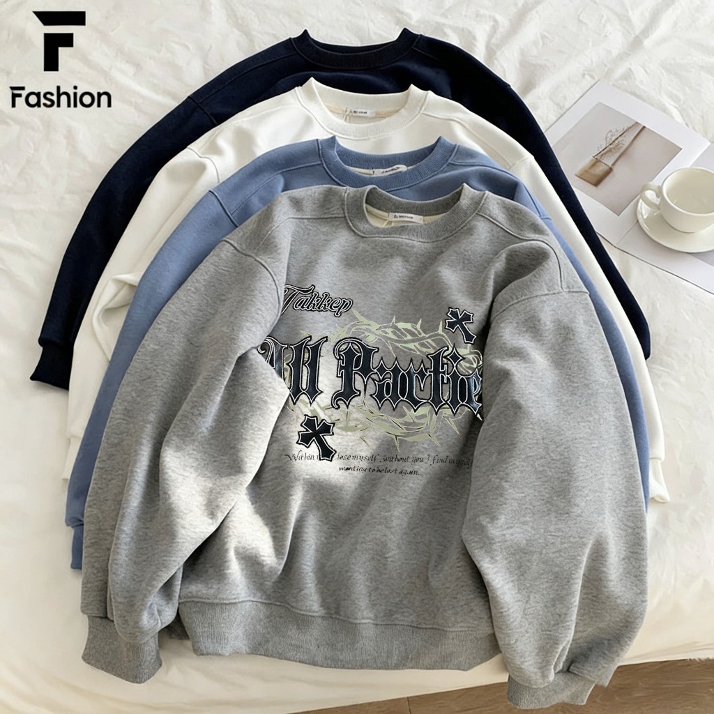 【จัดส่งรวดเร็ว】เสื้อสเวตเตอร์ Unisex เกาหลี Oversize ลายพิมพ์สกรีน 👕 ใส่คูลๆ ได้ทั้งหญิงชาย รับประกันคุณภาพ