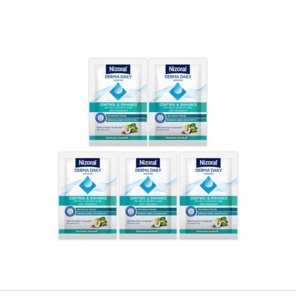 [ 5 ซอง ] NIZORAL DERMA DAILY SHAMPOO 6 ML ขนาดทดลอง 1 อาทิตย์ แชมพูไนโซรอล ขจัดรังแค กลากเกลื้อน เช