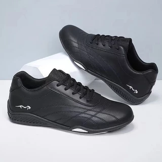 รองเท้าผ้าใบสีดำ รองเท้าวิ่งหนัง ขนาด แฟชั่นลำลอง 39-44