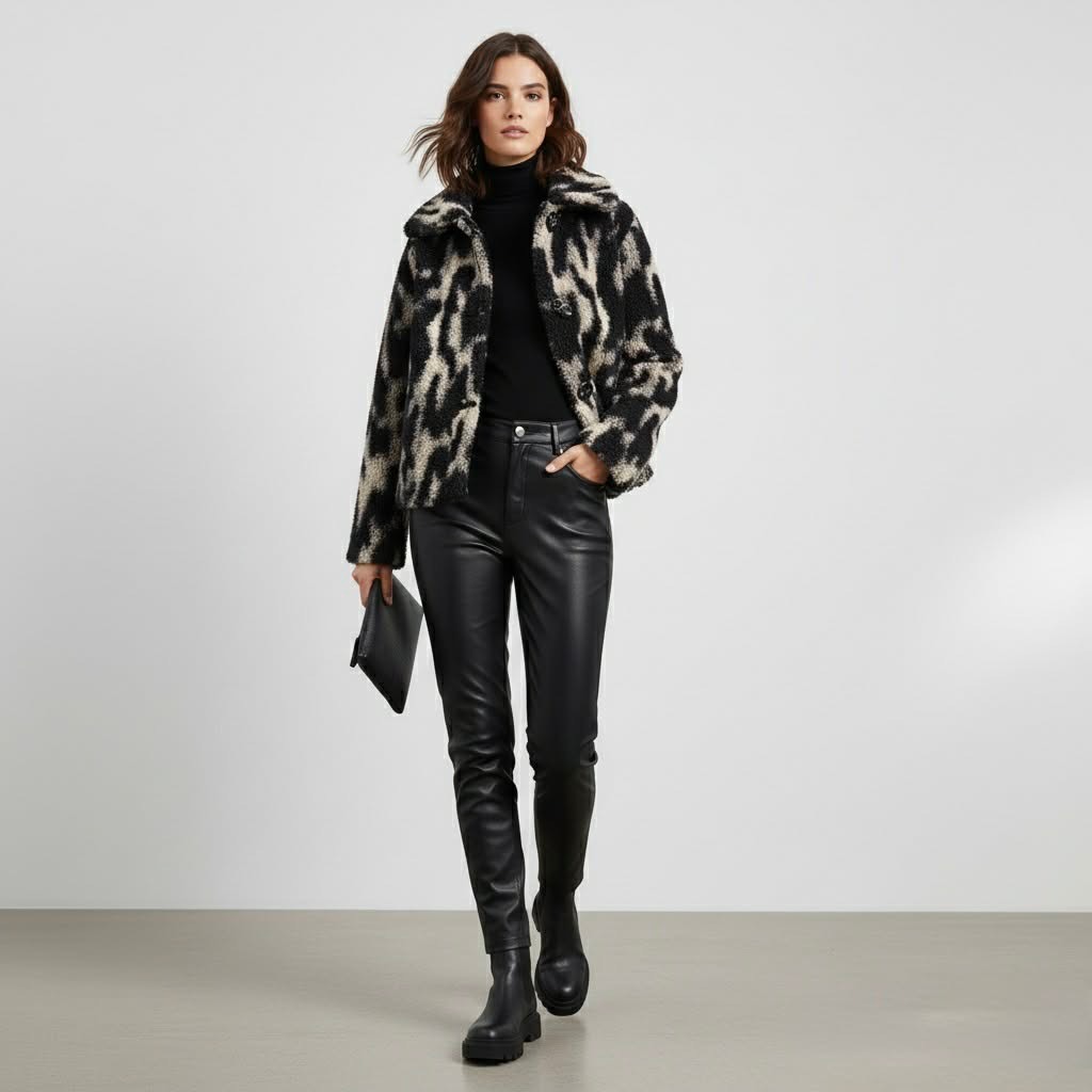 ZARA เสื้อแจ็คเก็ตขนแกะเทียม เสื้อแจ็คเก็ตขนนุ่มฟู