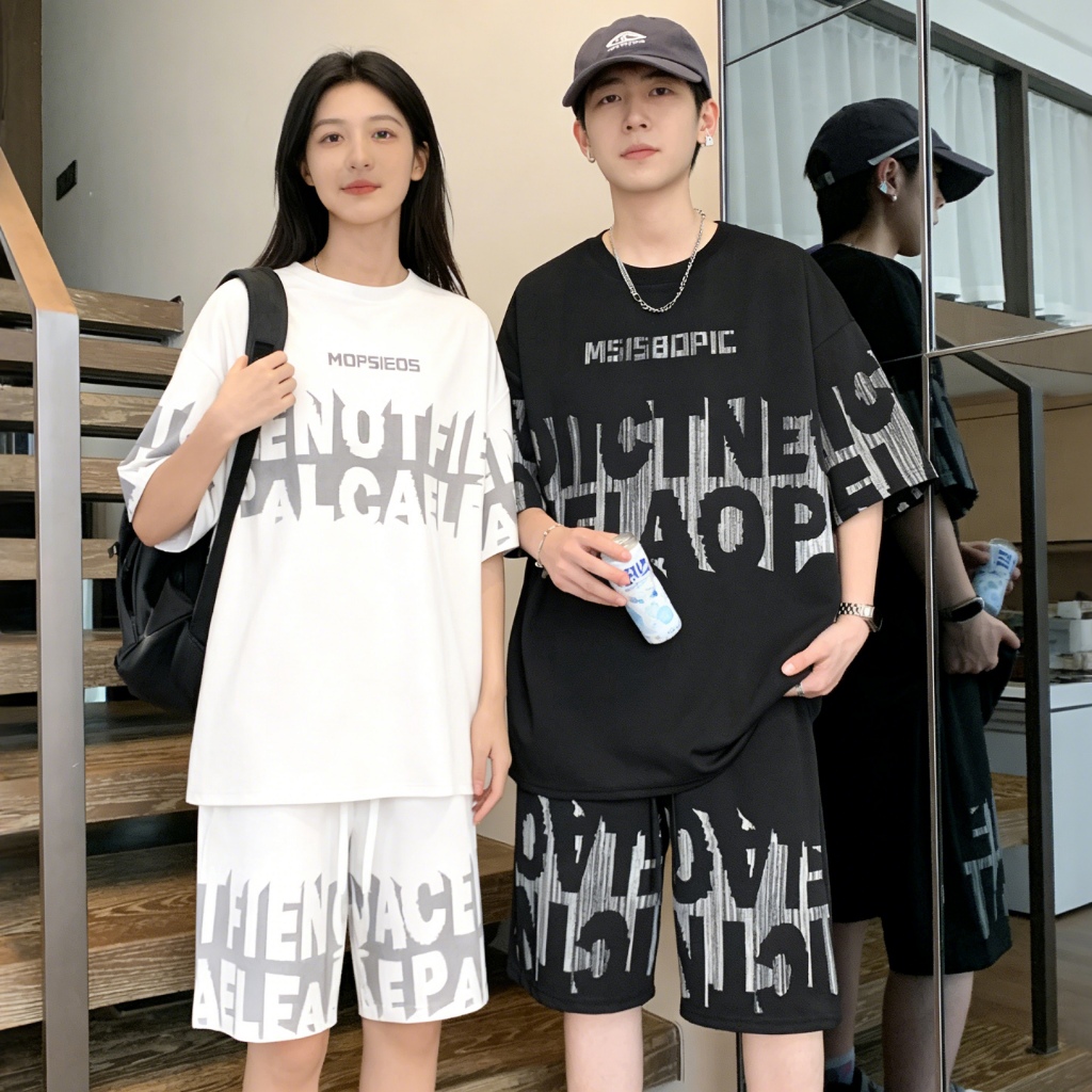 เสื้อผ้าผู้ชาย เซท 2 ชิ้น (เสื้อ + กางเกงขาสั้น)​ พร้อมส่งในไทย