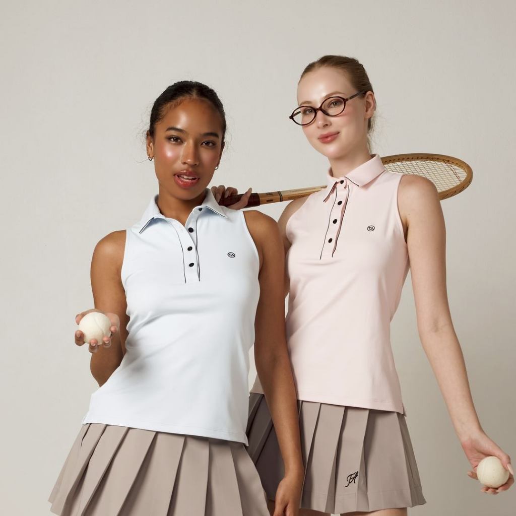 TA ACTIVE ROUGH SLEEVELESS POLO เสื้อกอล์ฟ ชุดกอล์ฟ ตีกอล์ฟ เสื้อกอล์ฟผู้หญิง — صورة 2