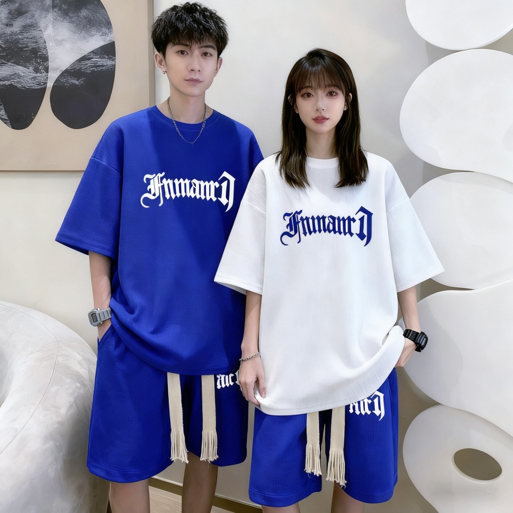 เสื้อยืดผู้ชาย+กางเกงผู้ชาย เสื้อผ้าผู้ชาย ชุดเซท 2 ชิ้น พร้อมส่งในไทย