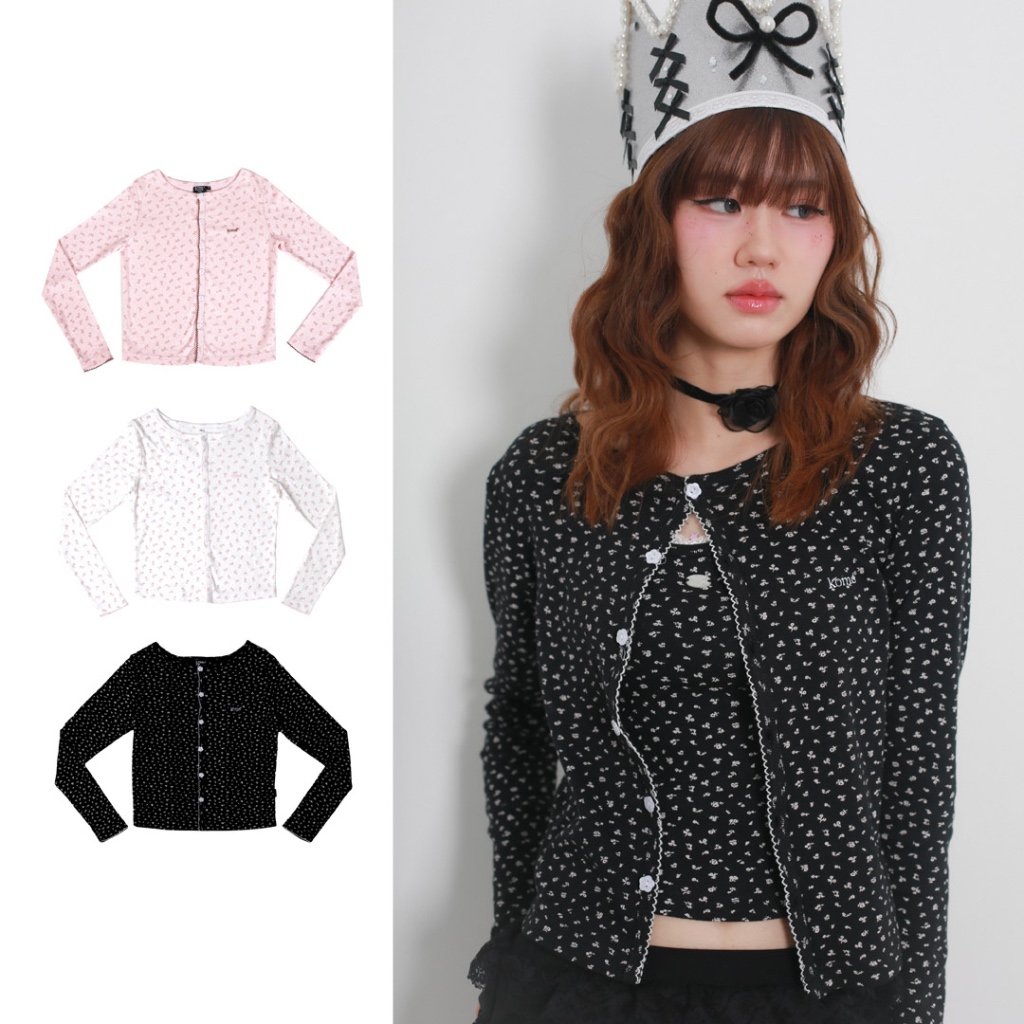 kome.offi เสื้อคาร์ดิแกนลายดอก รุ่น roselyn cardigan