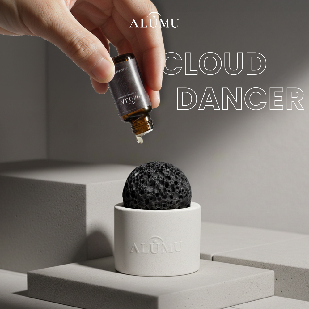 ALUMU COLOR หินภูเขาไฟพร้อมนํ้ามันหอมระเหย (Cound Dancer) - THE COLOR SPHERE LAVA STONE DIFFUSER WITH AROMA OIL