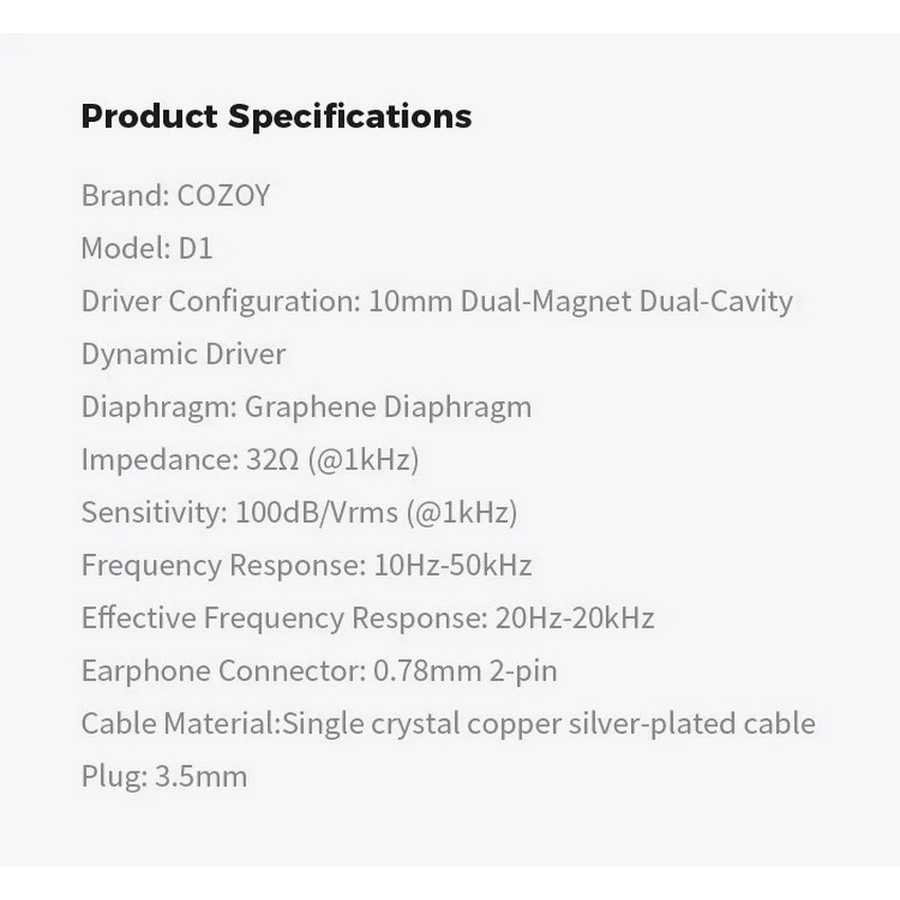 Cozoy D1 หูฟัง IEMs Hi-Res ไดรเวอร์ Dual BA+DD รับประกันศูนย์ไทย thumbnail 10