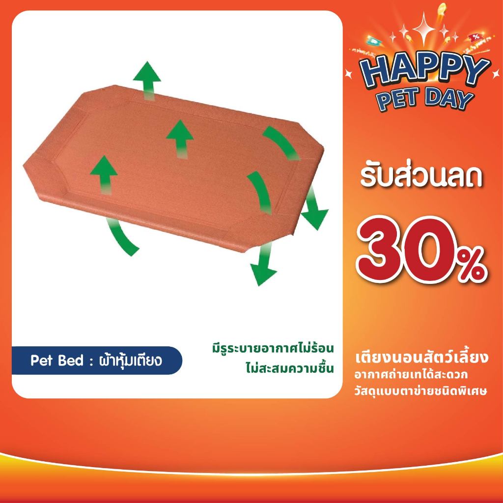 ผ้าใบหุ้มเตียงนอนสัตว์เลี้ยง สำหรับขนาดเตียงนอนแบรนด์ Coolaroo มีรูระบายอากาศ ไม่อับชื้น ผ้าหยืดหยุ่นทนทาน *เฉพาะผ้าใบ*