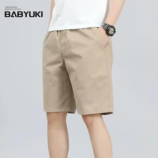 BU กางเกงขาสั้นผู้ชาย เนื้อผ้าดีผ้าcotton100% กางเกงลำลองมียางยืดและเชือก มีไซส์L-3XL