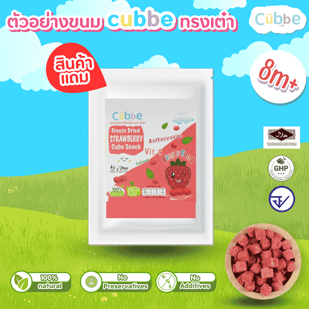 [สินค้าแถม] Example Cubbe Snacks ตัวอย่างขนมผลไม้ฟรีซดราย