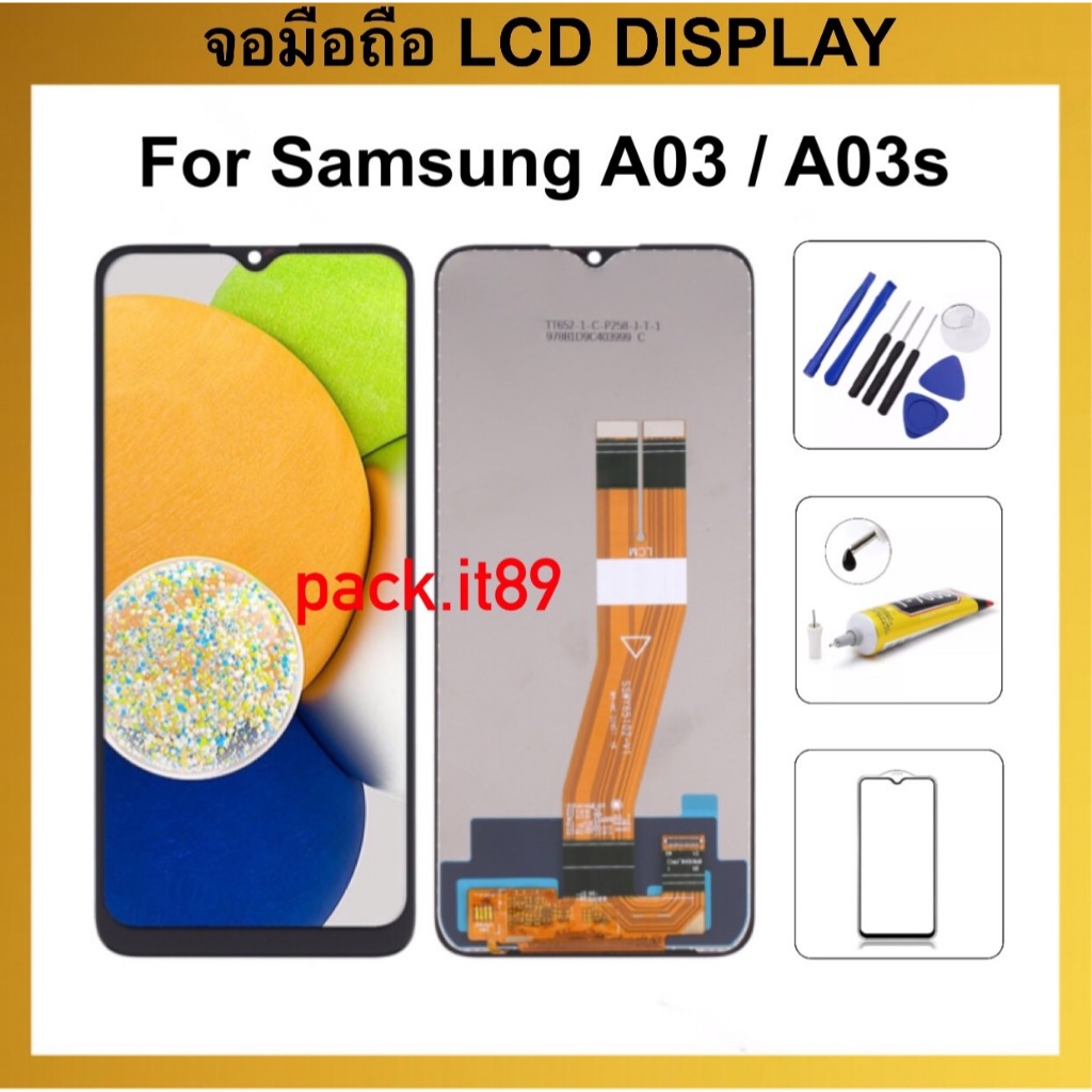 หน้าจอ For Samsung A03 (A035F) A03s (A037F) อะไหล่หน้าจอสัมผัส LCD Touch Digitizer
