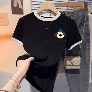 ✨【จัดส่งภายใน 24 ชั่วโมง】ลายการ์ตูน เสื้อยืดผู้หญิง เสื้อยืดแขนสั้นคอกลม oversize แฟชั่นเกาหลี ใส่สบาย