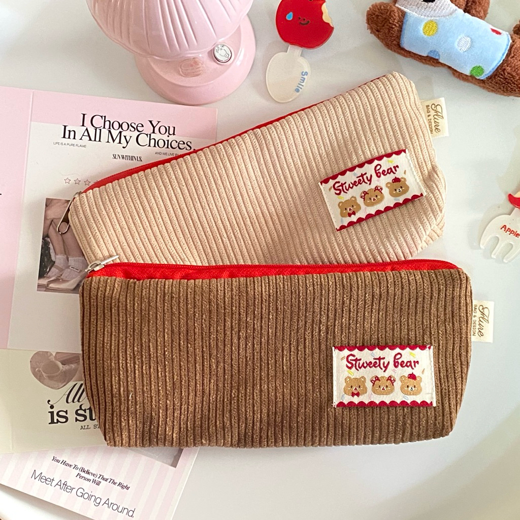 กระเป๋าดินสอ ป้ายลายหมีสุดน่ารัก ใส่เครื่องเขียน รุ่น Sweety bear    flure.bags ราคา ถูกที่สุด ดีลบีเคเค แกลเลอรีภาพที่ 8