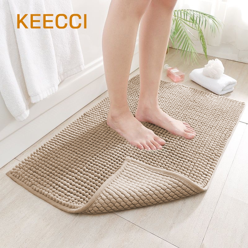 KEECCI พรมเช็ดเท้า 40*60cm พรมเช็ดเท้าตัวหนอน นุ่มและฟู พรมห้องน้ำ นุ่มสบายเท้า รุ่นนี้ซับน้ำดีมาก