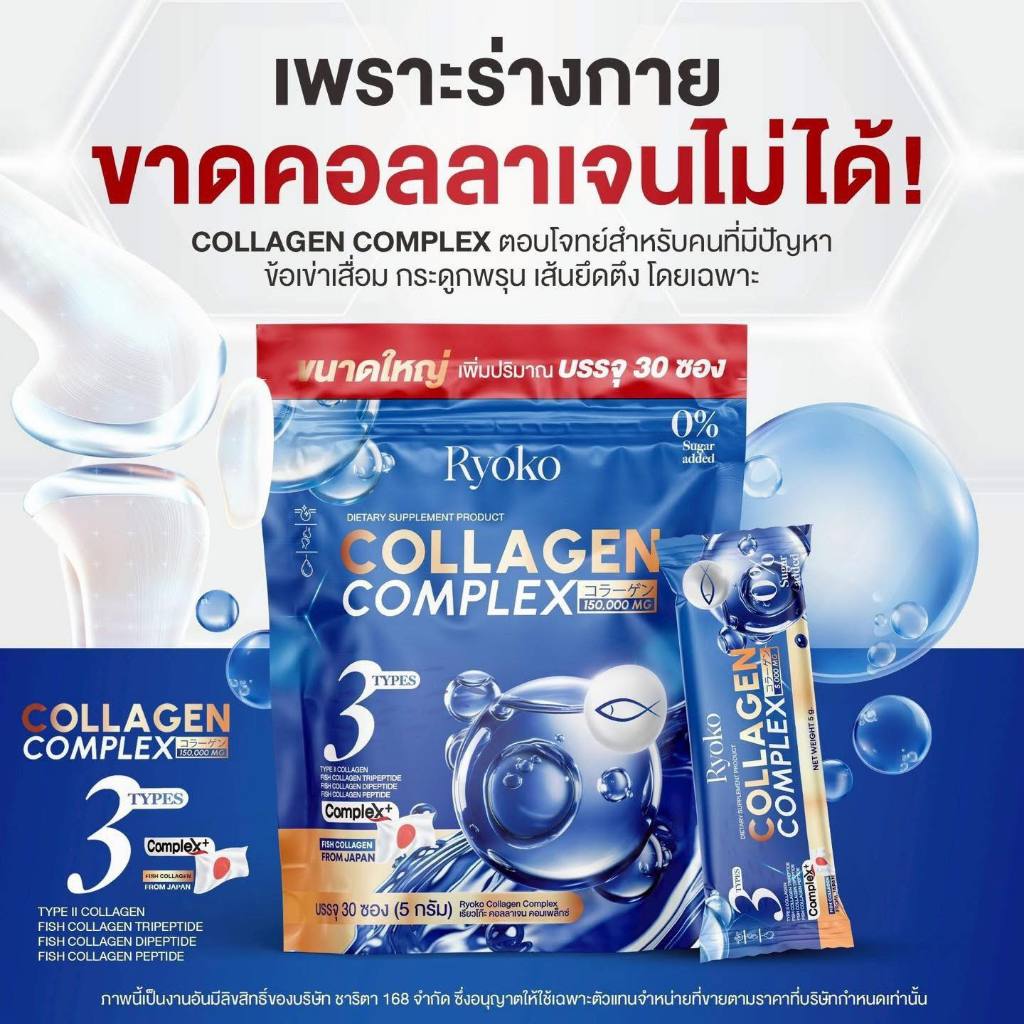 เรียวโก๊ะ คอลลาเจน คอมเพล็กซ์ Ryoko Collagen Complex (1ห่อ มี 30ซอง) - รูปที่ 3