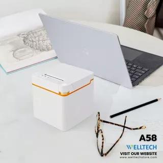 WELLTECH A58 เครื่องพิมพ์ใบเสร็จรับเงิน สลิป ระบบ POS Thermal Receipt Printer 58 mm Bluetooth WIFI