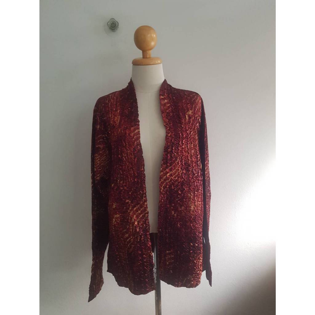 เสื้อคลุมผ้าโพลีเนื้อย่น Coldwater Creek M ทรงเปิด 50/29