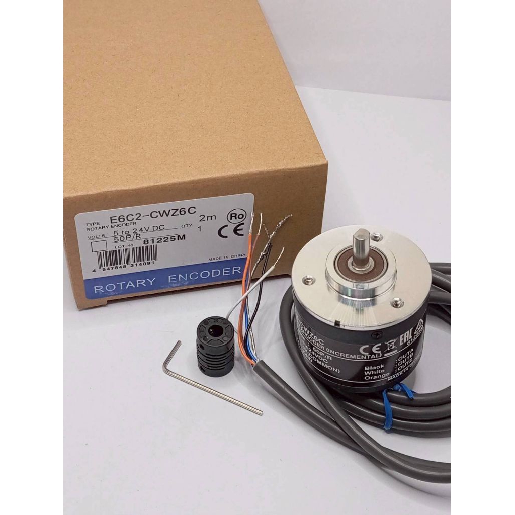 สั่งเลย Rotary Encoder E6C2-CWZ6C 50P/R แท้ สามารถเลือก P/R (รอบ)2M Om 5-24VDC NPN พร้อมส่ง