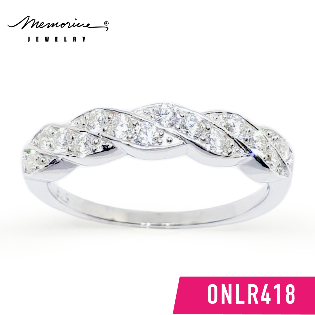 Memorine Jewelry แหวนเงินแท้ 925 ฝังเพชรสวิส (CZ) :ONLR418