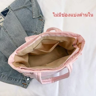 พร้อมส่งจากไทยกระเป๋าถือสุภาพสตรีแฟชั่นกันน้ําTote Bagกระเป๋าบุนวมลําลอง, กระเป๋าสะพายไหล่ผู้โดยสารความจุสูงกัน