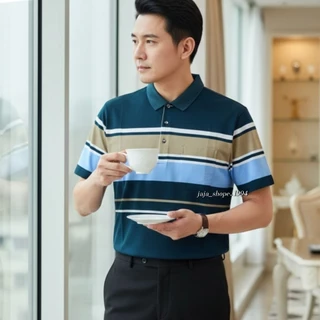 เสื้อโปโลสุภาพ ผู้ชาย แขนสั้น ใส่สบาย ไม่ร้อนผ้าระบายอากาศดีเรียบหรูดูดีทุกโอกาส