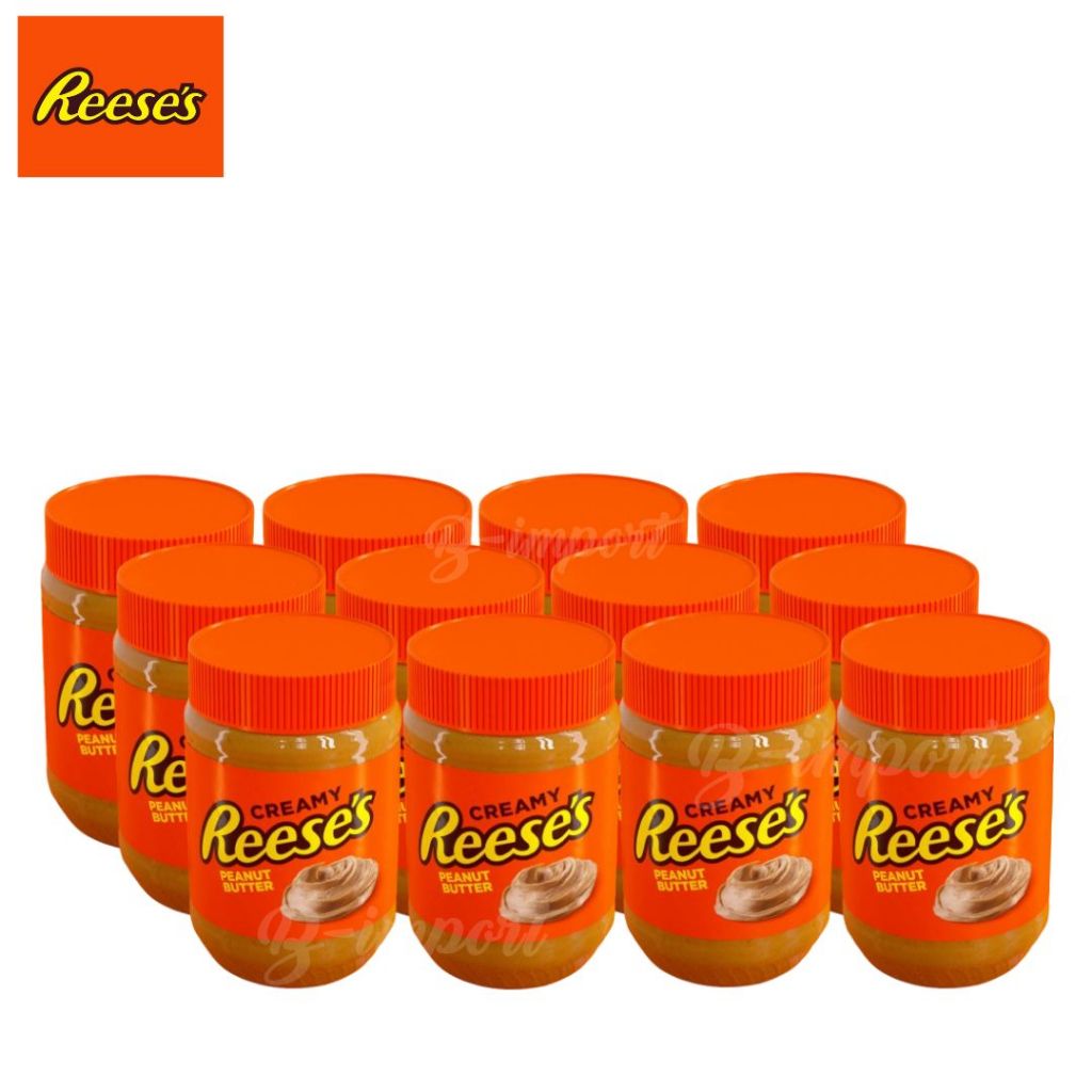 (ยกแพ็ค 12 กระปุก) Reese’s Creamy Peanut Butter Spread นํ้าหนัก 510 กรัม จากUS BBF.12/2026