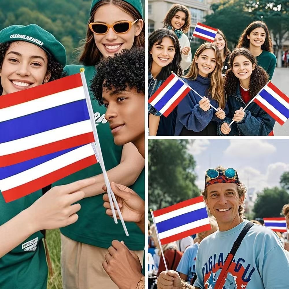 ส่งจากไทย 25PCS ธงชาติไทย ธงไทยเล็ก ธงโบกชาติไทย รูปที่ 7