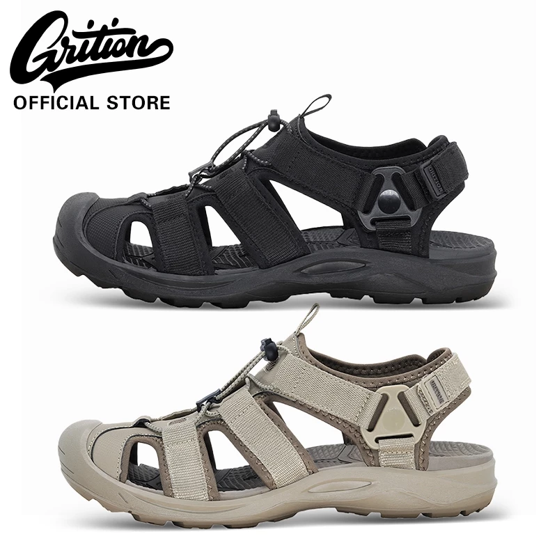 GRITION Men Sandals Outdoor Sports Non-slip Beach Durable Quick-drying Comfortable Stream Trekking Long-distance Shoes