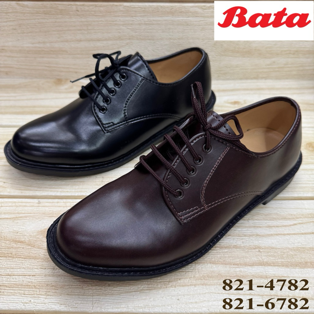 BATA  รองเท้าหนังผูกเชือก  (4-12) สีดำ/ น้ำตาล
