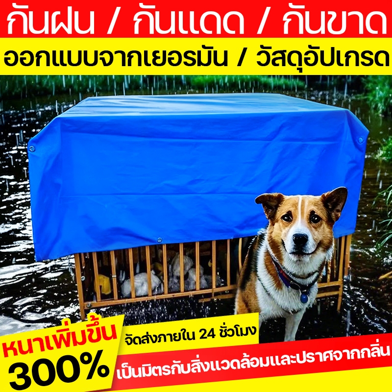 ผ้าใบกันแดดกันฝน ผ้าใบ PE ผ้าใบกันแดด(มีตาไก่) ขนาด 2x2 2x3 2x4 3x3 3x4 3x5 4x4 4x5 4x6 เมตร ผ้ายางก