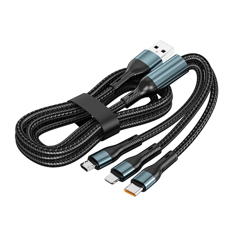 3 In 1 Usb 120w สําหรับการชาร์จอย่างรวดเร็วและข้อมูล Mini Usb Type C Micro Charge Cables ราคา ถูกที่สุด ดีลบีเคเค แกลเลอรีภาพที่ 4