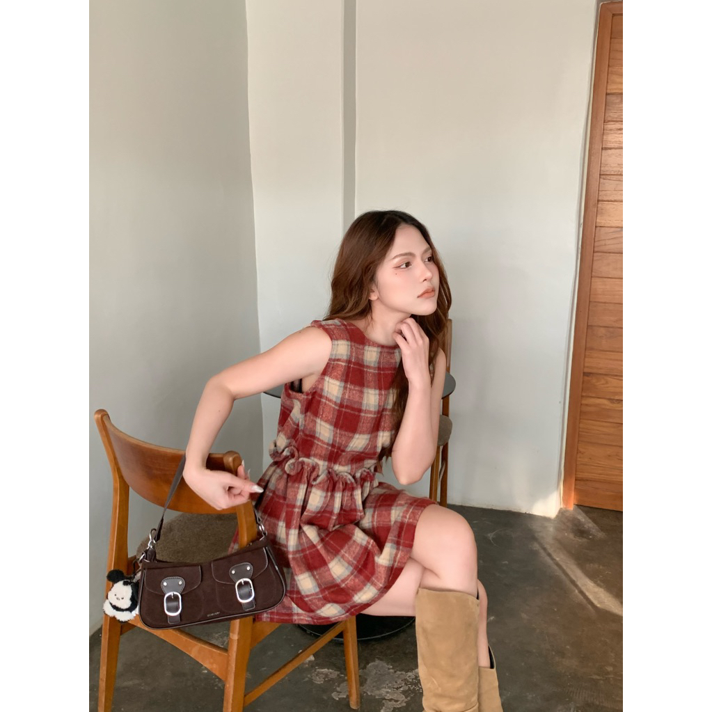 Tulla.more - Labelle Minidress มินิเดรส ลายสก็อต โชว์หลัง ผูกเอว - รูปที่ 2