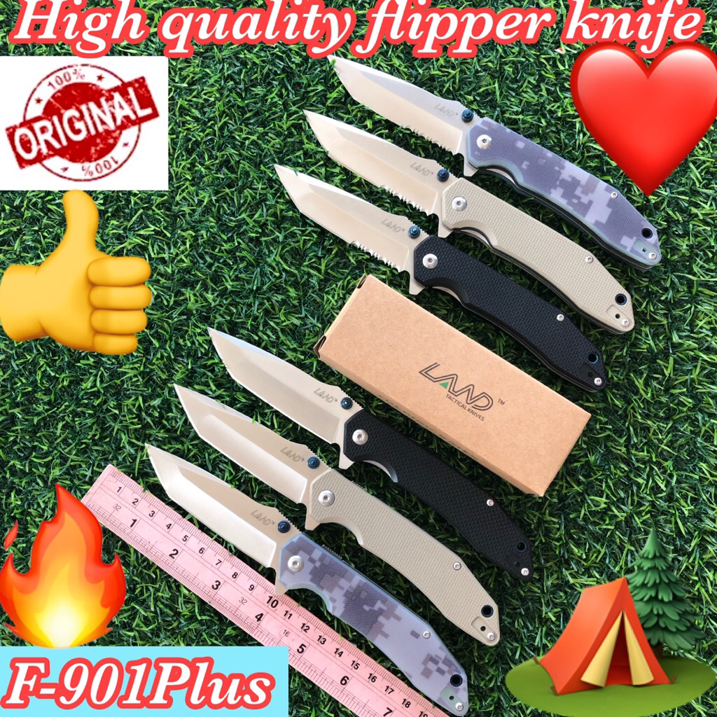 High quality flipper knife Land F-901Plus for collection and use camping 🏕️