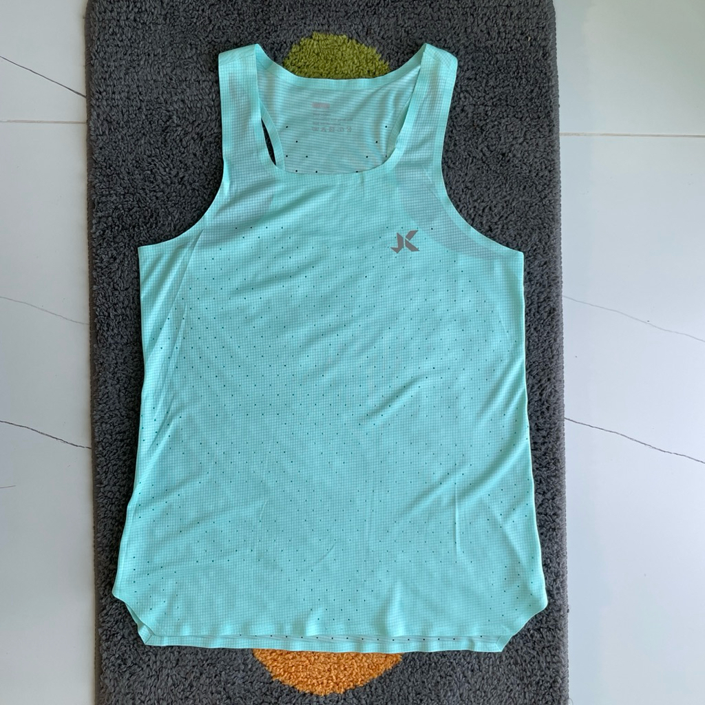 เสื้อกล้ามวิ่งงานอัดกาวไร้ตะเข็บผ้าไมโครลายตารางบางเบาแห้งไว - รูปที่ 4