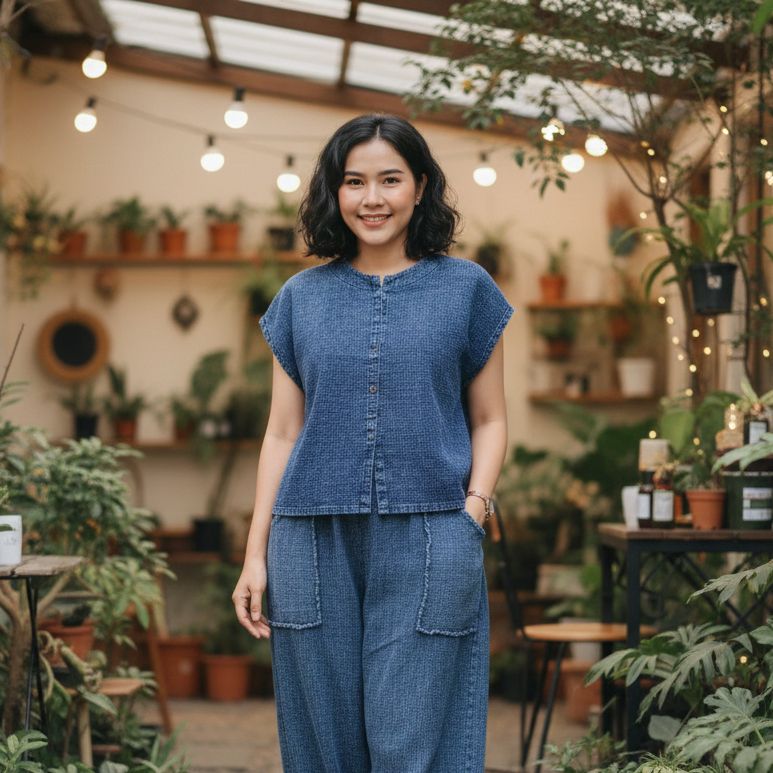 เสื้อผ้าฝ้าย เสื้อแขนเลยไหล่ ผ้าฝ้ายทอลายในตัวผ้านุ่มมาก ใส่สบาย ไซส์ใหญ่