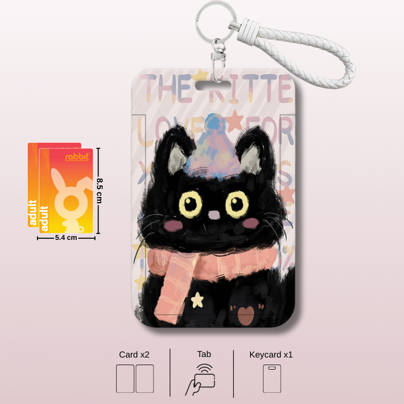 ลายแมวผ้าพันคอ ที่ใส่คีย์การ์ด บัตรเข้าตึกแตะสแกนได้