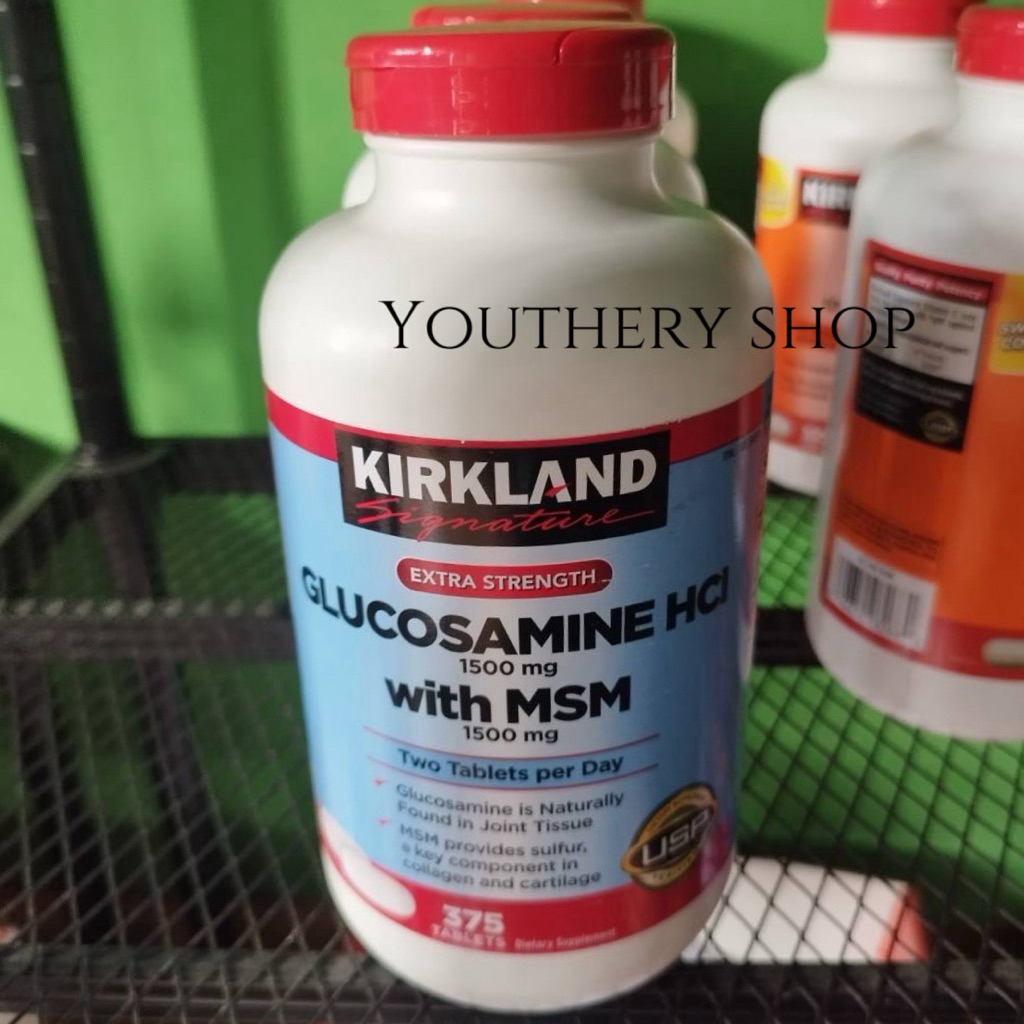 Kirkland Glucosamine ขนาด 375 เม็ด With Msm 1500 mgบำรุงกระดูก ไขข้อ ข้อต่อ  MADE IN USA Exp. 08/28