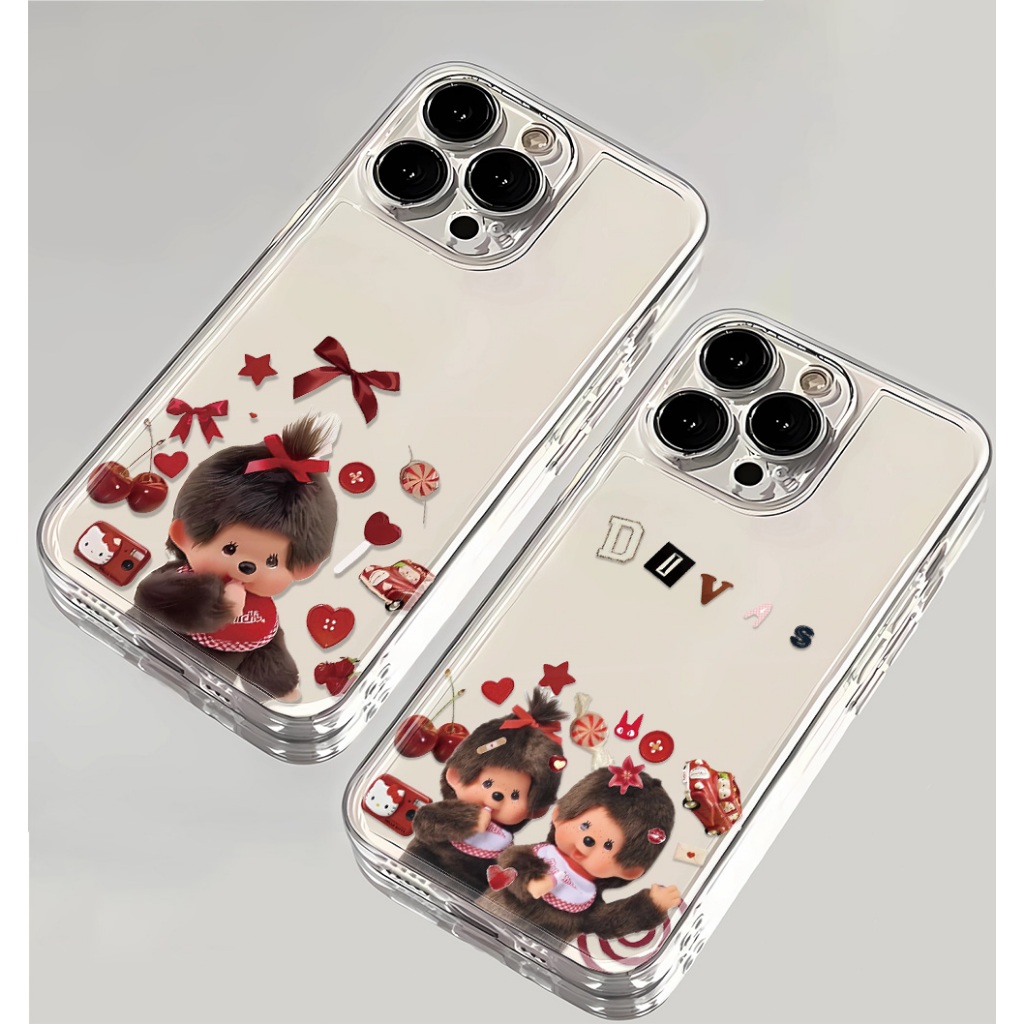 Monchi สีโบราณ iPhone มือ เหมาะสำหรับ iPhone 17 16 15 14 13 12 11 Promax Plus XSMAX XR 7 8. เคสป้องกันความโปร่งใสสูงการอ
