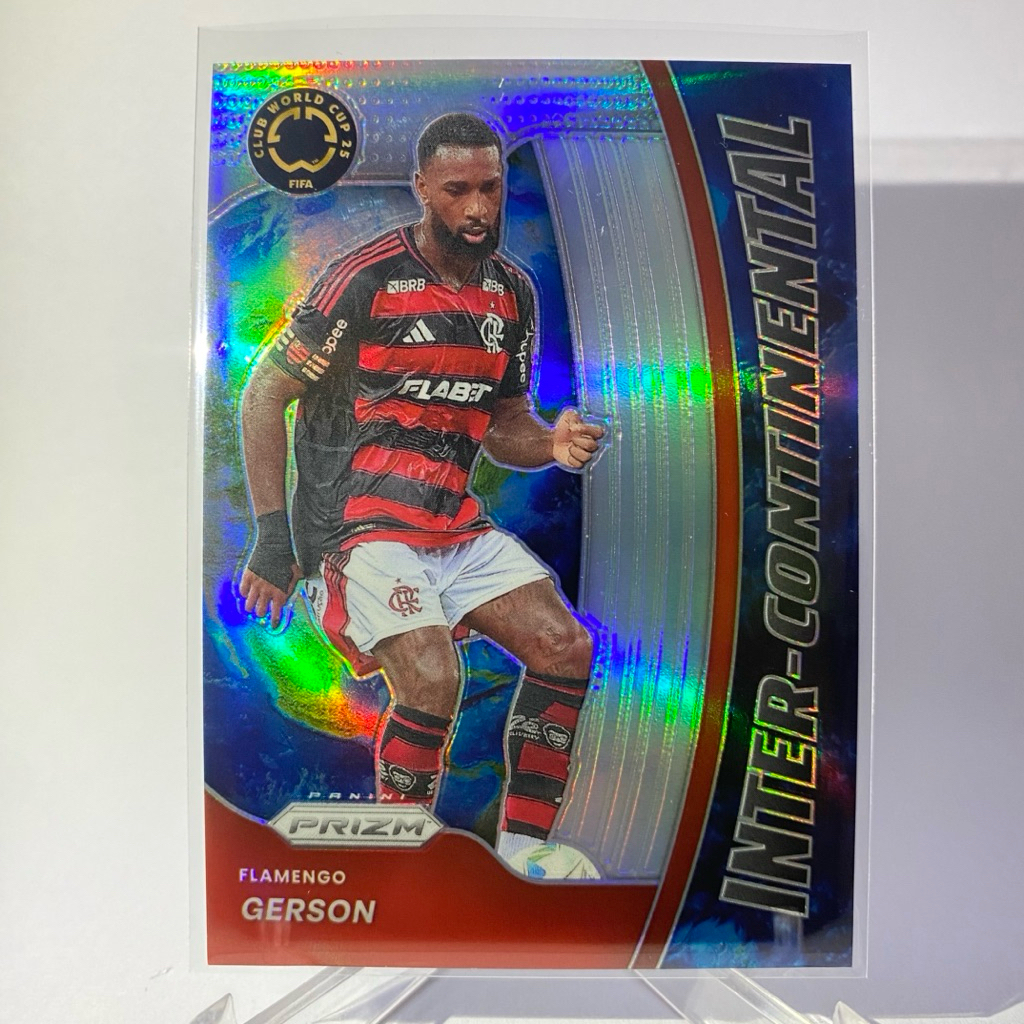 การ์ดนักกีฬาฟุตบอล FLAMENGO GERSON, (PRIZM), INTER-CONTINENTAL, PANINI PRIZM 2025