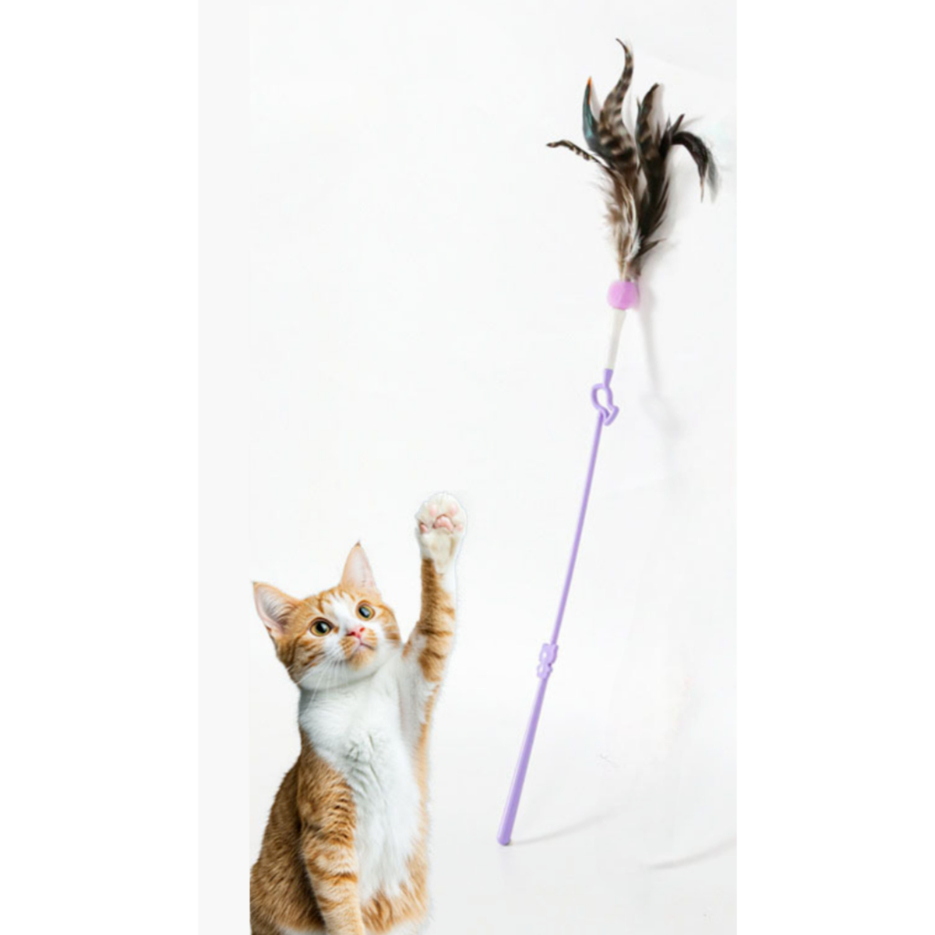 PP-1653 ของเล่นแมวสุดคิ้วท์ 🐱💖 ไม้นางฟ้าตกแมว ขนสวย เล่นเองได้ กระตุ้นกิจกรรม แมวทุกวัย พร้อมส่ง