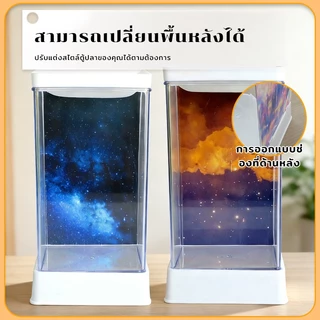 ตู้ปลาปลากัดฮาล์ฟมูน ตู้ปลาขนาดเล็กที่มีไ ตู้ปลาโต๊ะทำงาน ตู้ปลา LED โคมไฟตู้ปลา