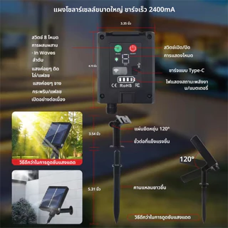 แผงโซล่าเซลล์ 24V ชาร์จขณะตากแดด เฉพาะแผงโซล่าเซลล์ ใช้ได้กับ ไฟแต่งสวน ไฟปิงปอง ไฟตกแต่ง โซล่าเซลล์ ไฟปีใหม่ ไฟลูกแก้ว