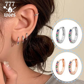 ต่างหูห่วงงานละเอียดเพชรCZมีหลายสีสันหลากสีขัดเงาแวววาววิบวั…