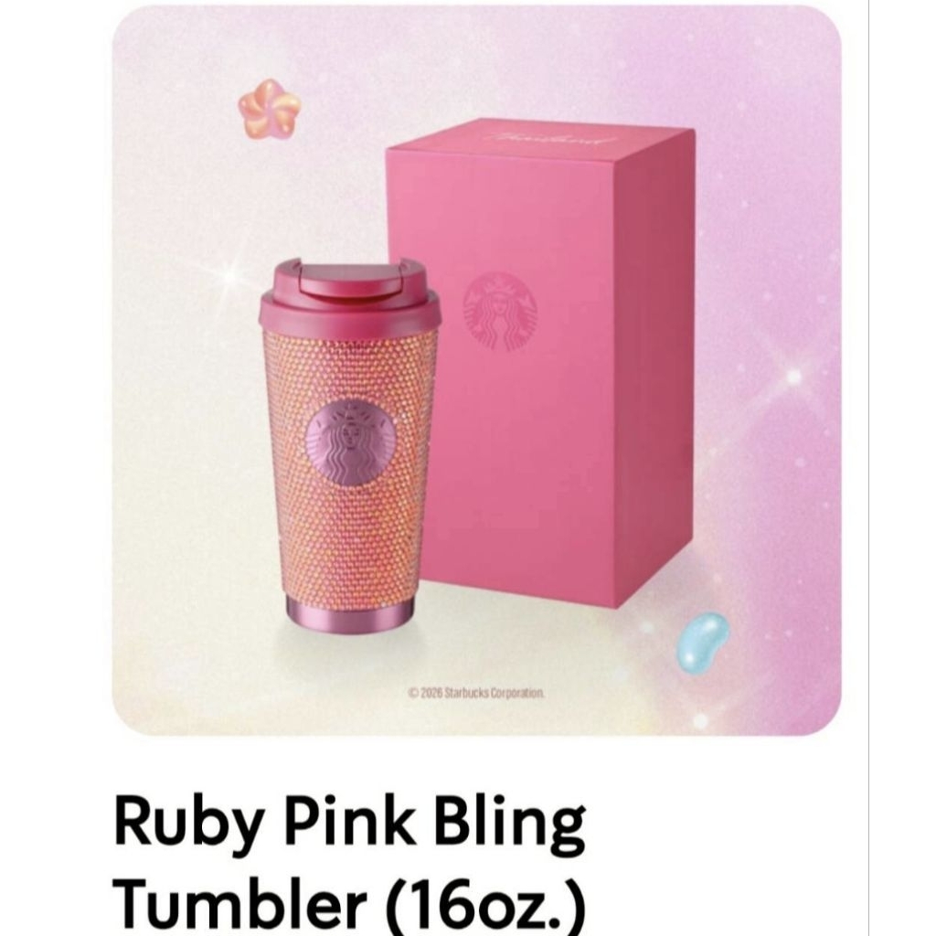 ✨️ NEW ❗️ Starbucks RUBY PINK BLING TUMBLE 16 OZ