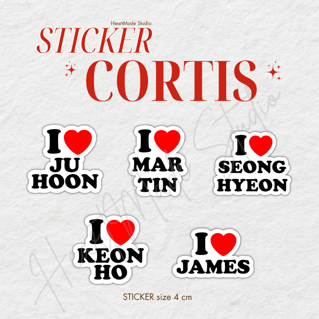 🍀พร้อมส่ง🍀 STICKER I Love CORTIS - ขนาด 4 cm
