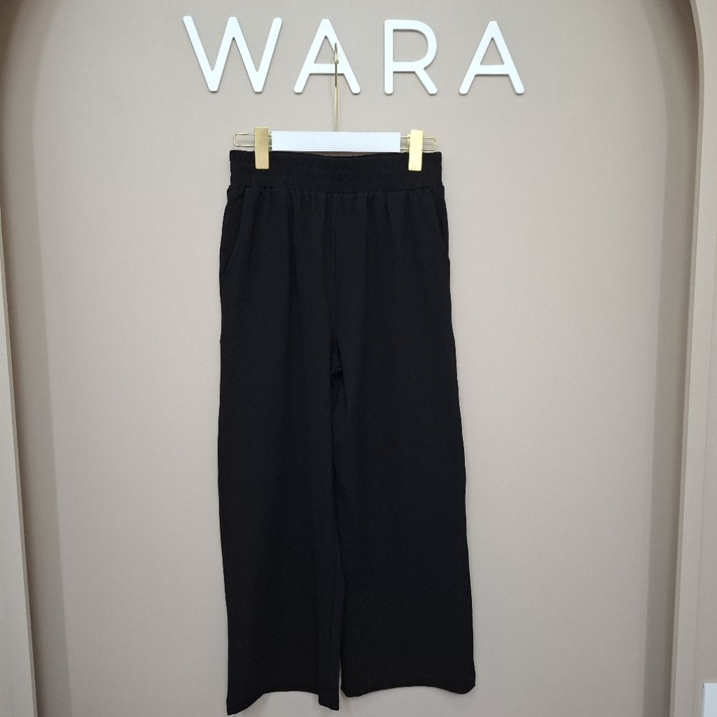 [ U48 ] WARA  กางเกงเอวยางยืด กางเกงสบายพุง ผ้าเรียบ ยาว 35 นิ้ว