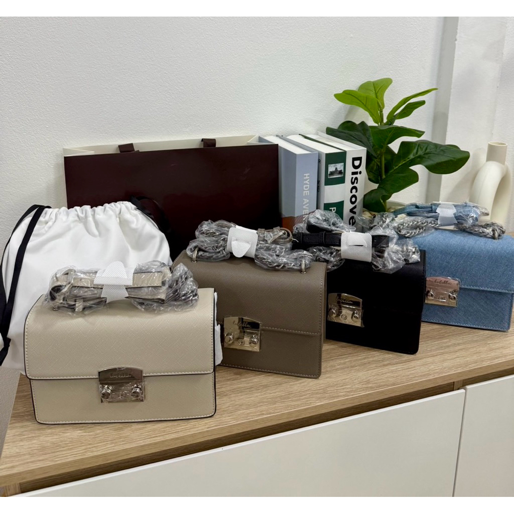 Labella : รุ่น Luna M ไซต์ใหญ่ กระเป๋าสะพายสายโซ่ แท้100%❌ไม่มีกล่อง❌